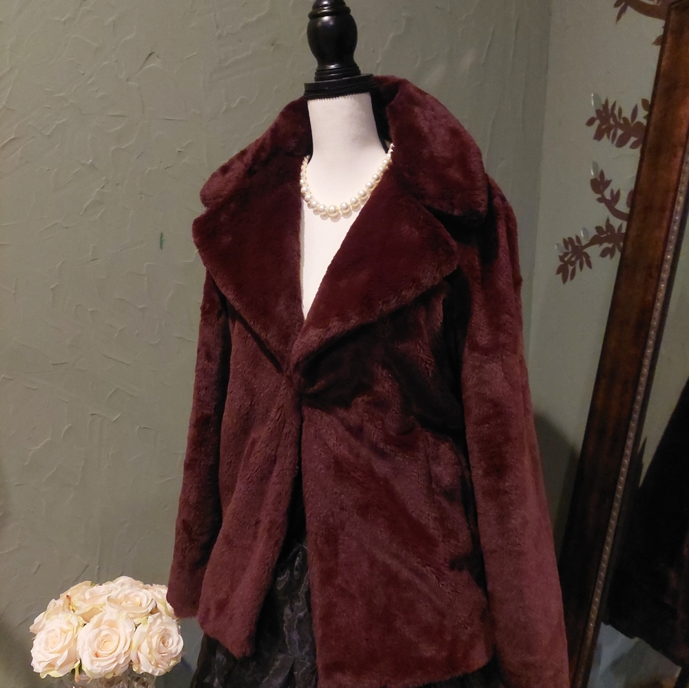 Rachel Zoe Faux-fur jacket sz L